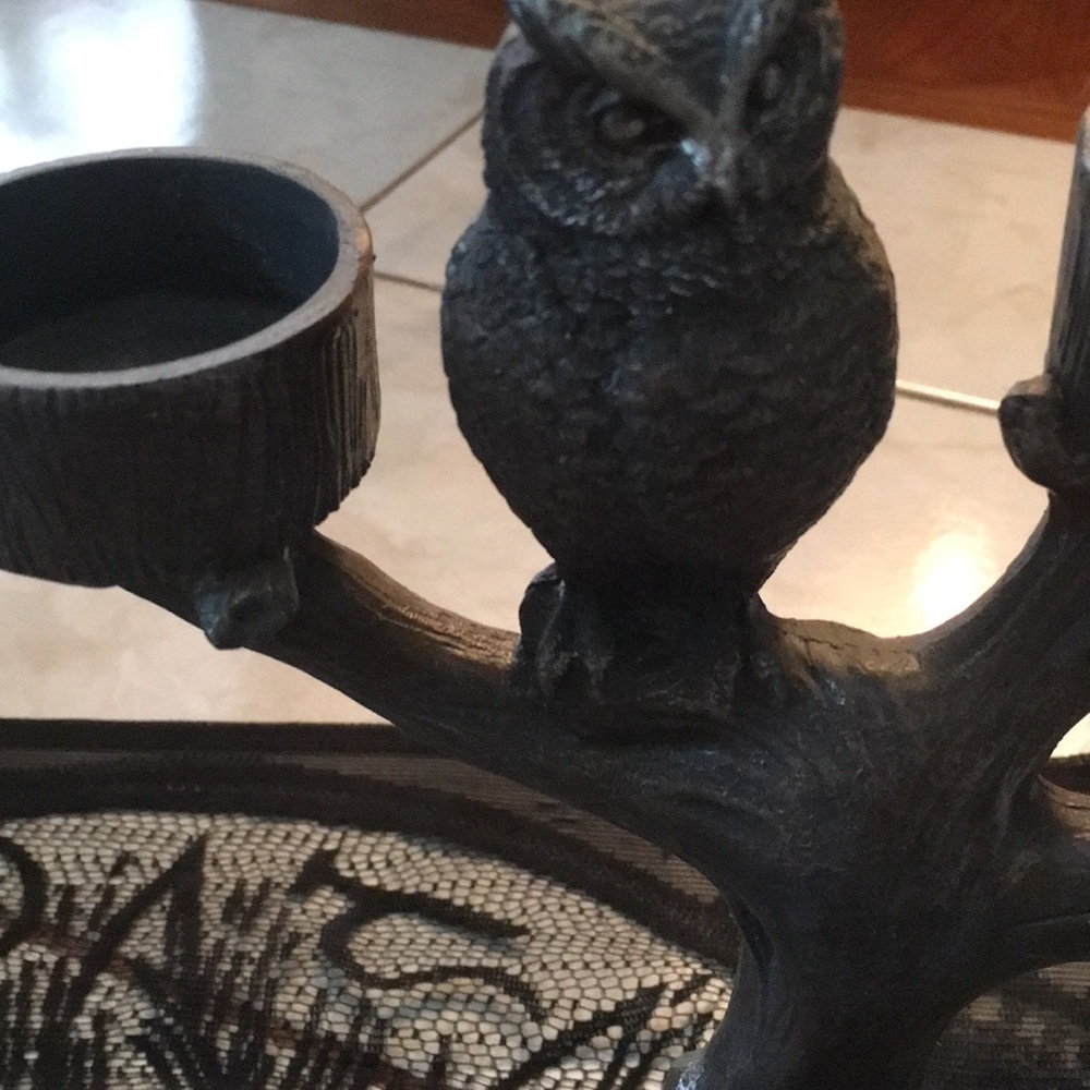 Vintage & NWT Black Owl Candelabra/Candle Holder - Picture 3 of 4